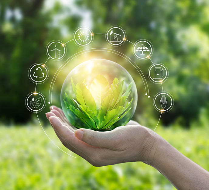 Ensembles des critères de la RSE : photovoltaïque, éolien, méthanisation, cogénération et gaz naturel, autoconsommation et économies d'énergie.